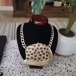 Gold and Black Beaded Necklace